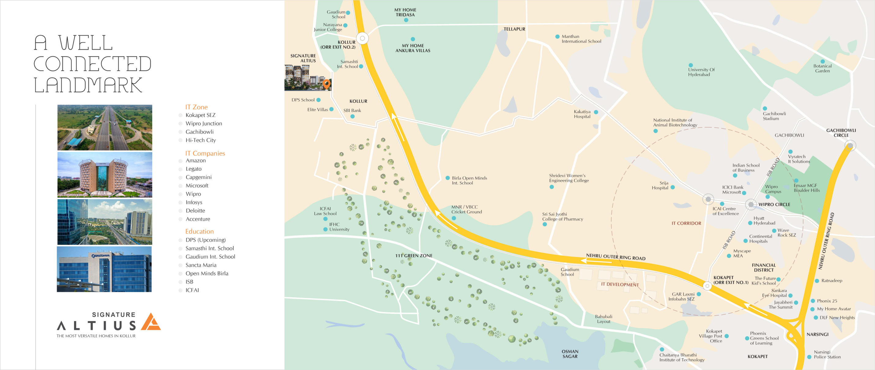 A well-connected landmark — location map